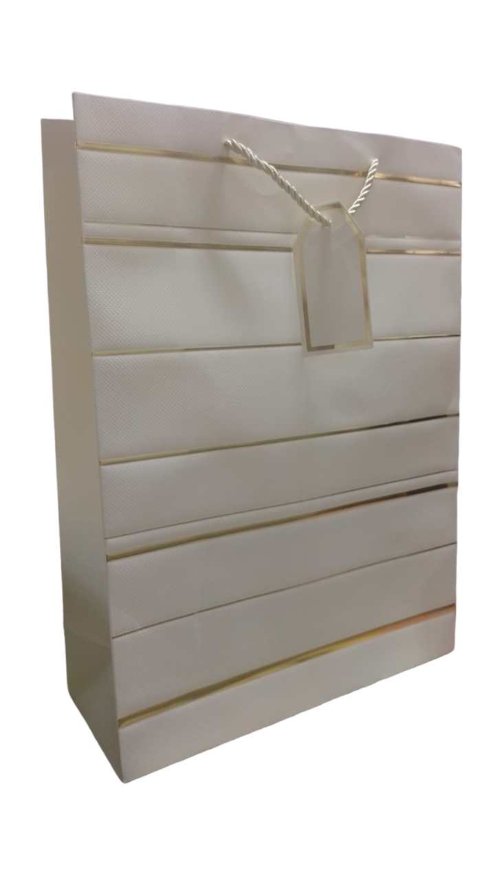 SACOLA PRESENTE LUXO LISTRADO 40X30X12CM